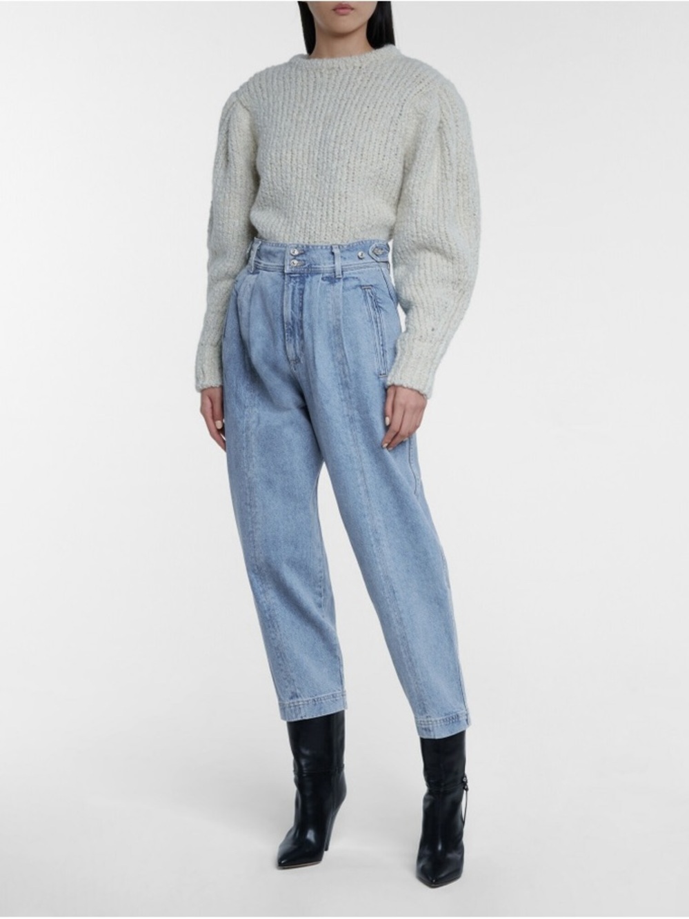 Citizens of Humanity Leona Pleated High-Rise Tapered Relaxed Jeans Size 26